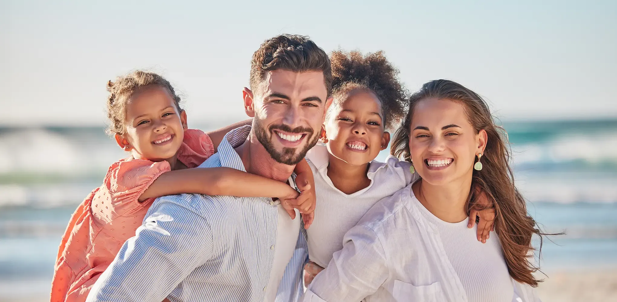 Family at beach